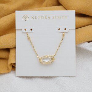 Kendra Scott Elisa Lattice Frame Collection. Gold Ivory Mother Pearl Necklace